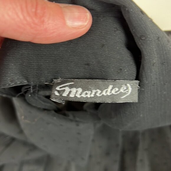 Mandee Long Sleeved Black Polka Dot Sheer Blouse size Small - Picture 3 of 8